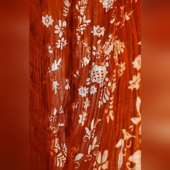 Laura Petites Small Lightweight Button Down Ruffle Fitted Top Orange - Picture 5 of 5